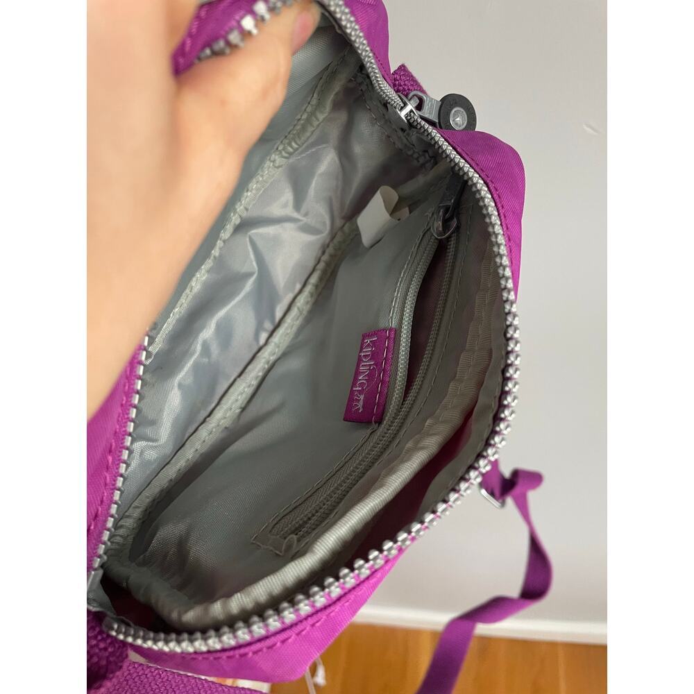 Kipling Magenta Pink Nylon Crossbody Bag Mini Travel Purse Womens Going Out - Picture 8 of 10